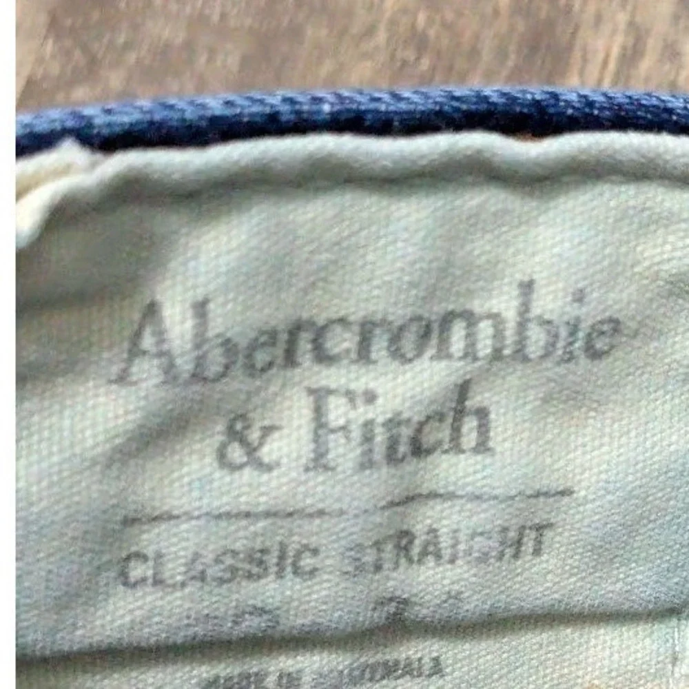 Abercrombie & Fitch Mens Classic Straight Cotton Jeans 32 x34 Dark Wash Indigo‎